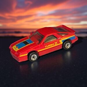Vintage Matchbox 1984 Dodge Daytona Turbo Z Red Diecast Toy Car 1:58